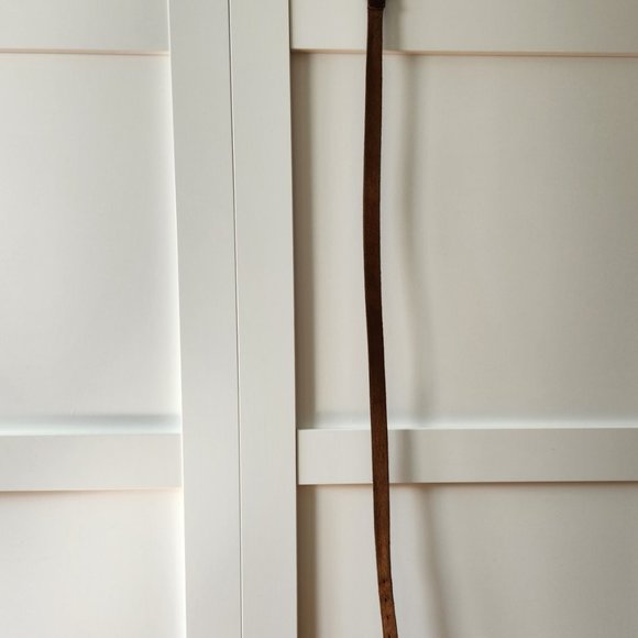 Brown leather belt with brass buckle size 36 - Picture 4 of 4